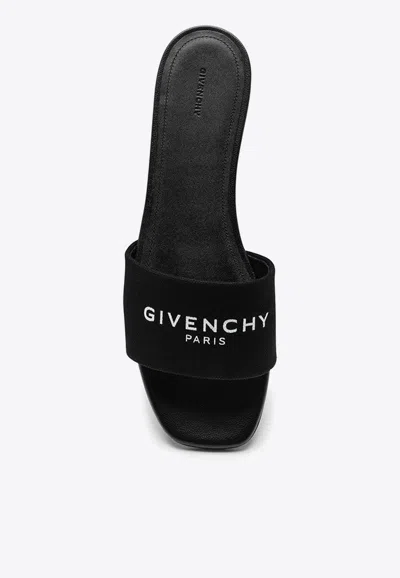 Shop Givenchy 4g Canvas Slides In Black