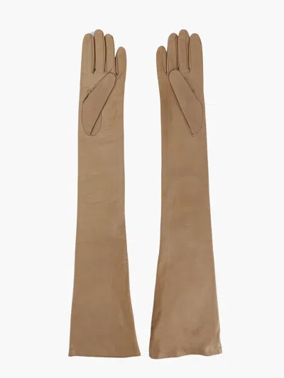 Shop Max Mara Woman Gloves Woman Beige Gloves In Cream