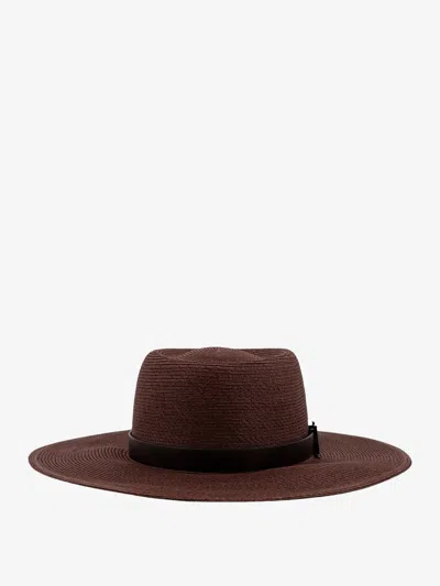 Shop Max Mara Woman Musette Woman Brown Hats