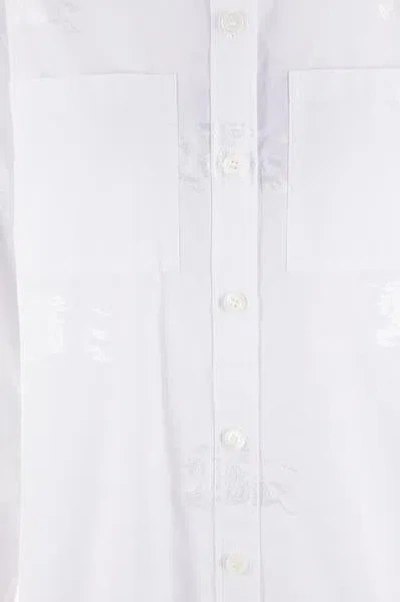 Shop Burberry Shirts In Optic White