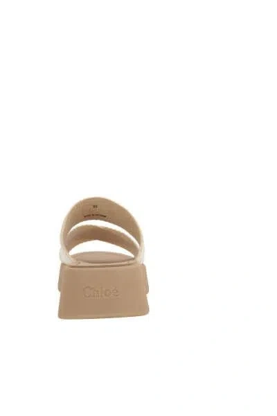 Shop Chloé Chloè Sandals In White+beige