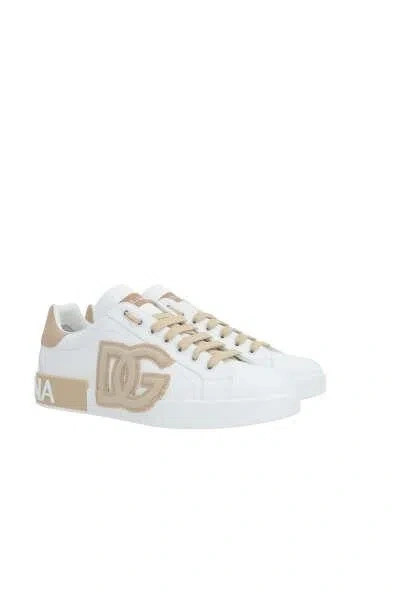 Shop Dolce & Gabbana Sneakers In White+beige