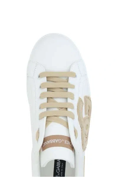 Shop Dolce & Gabbana Sneakers In White+beige