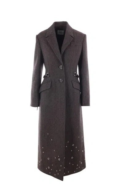 Shop Durazzi Milano Coats In Brown+grey