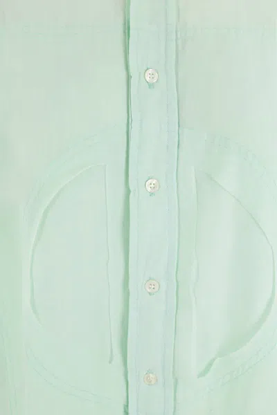 Edward Cuming Frayed-edge Button-down Shirt In Green