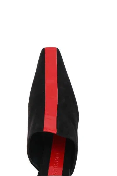 Shop Ferragamo Sandals In Black+flame Red