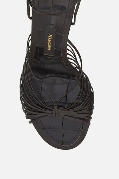 Shop Ferragamo Sandals In Dark Brown