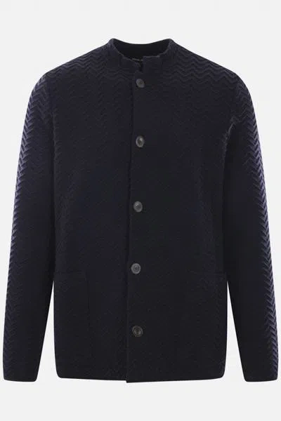Shop Giorgio Armani Sweaters In Blue