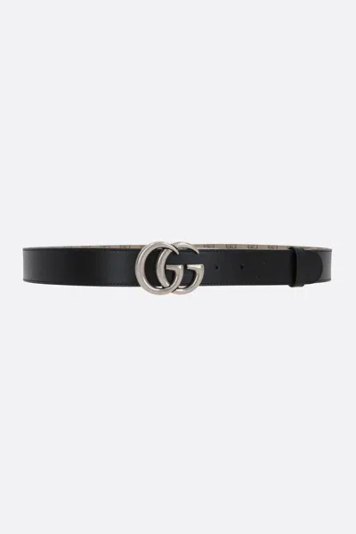 Shop Gucci Belts In Beige Ebony+black