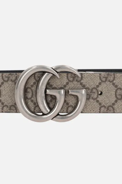 Shop Gucci Belts In Beige Ebony+black