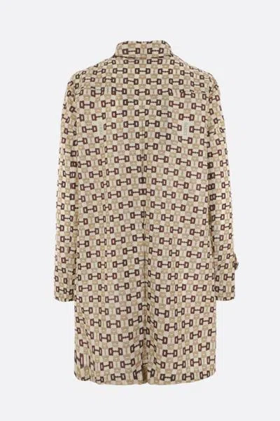Shop Gucci Coats In Ivory+chocolate