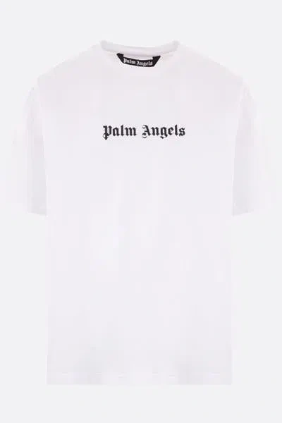 Shop Palm Angels T-shirts And Polos In White+black