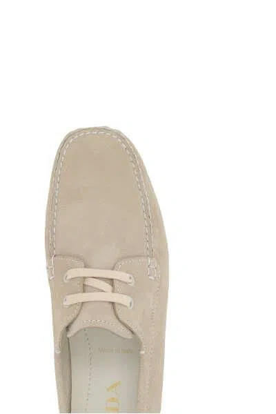 Shop Prada Flat Shoes In Grey