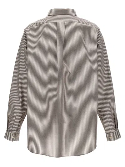 Shop Hed Mayner 'pinstripe Oxford' Shirt In White