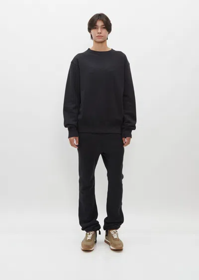 Shop Toujours Crew Neck Cotton Pullover In Heather Black