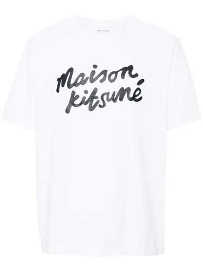 Shop Maison Kitsuné Handwriting Comfort T-shirt In White