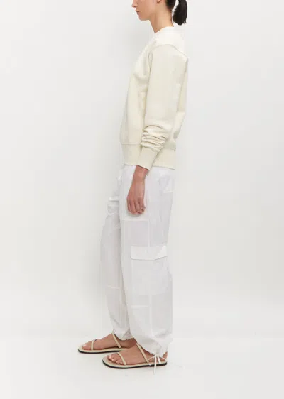 Shop Totême Crew-neck Cotton Sweatshirt In Off-white