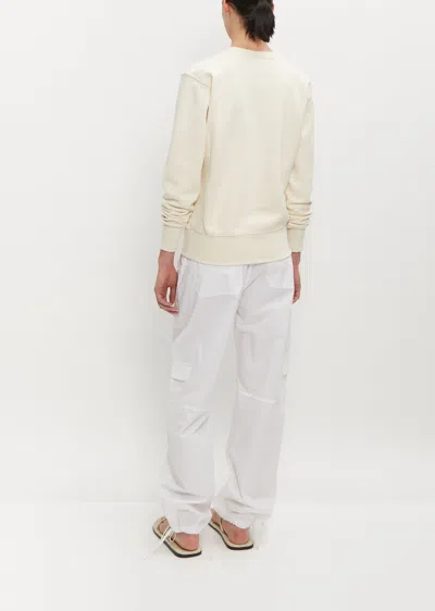 Shop Totême Crew-neck Cotton Sweatshirt In Off-white