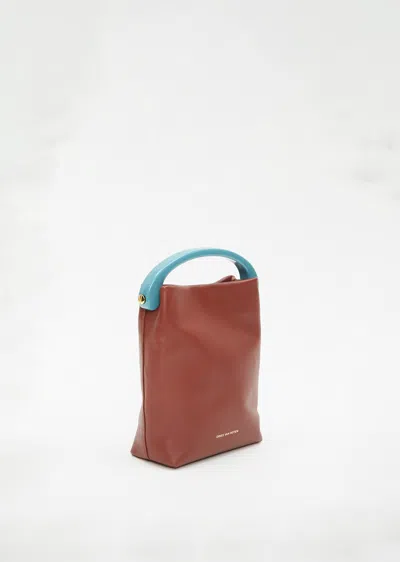 Shop Dries Van Noten Crisp Leather Bag In Rust 701