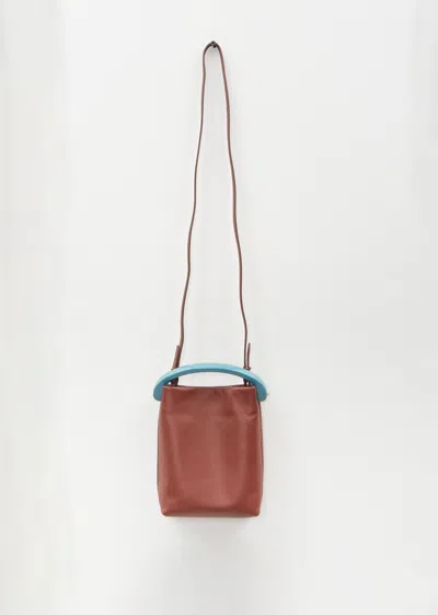Shop Dries Van Noten Crisp Leather Bag In Rust 701