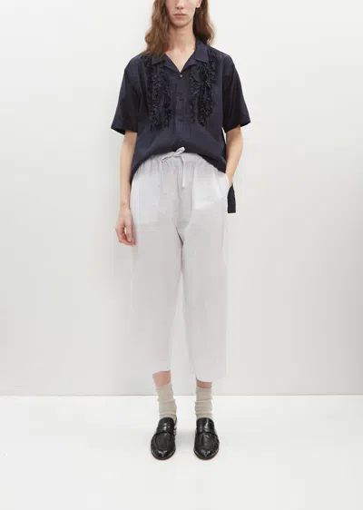 Shop Toujours Cropped Relax Pants In Smoke White