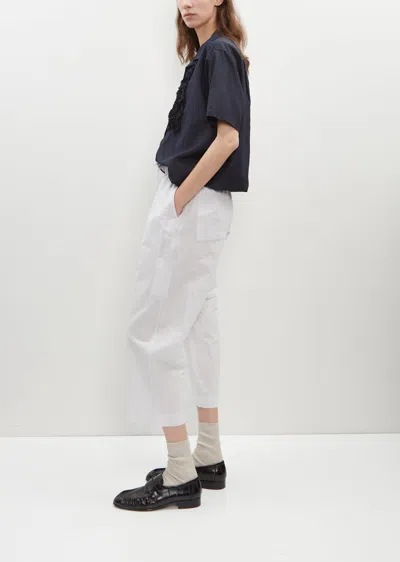 Shop Toujours Cropped Relax Pants In Smoke White