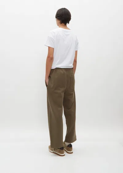 Shop Mhl By Margaret Howell Cropped Track Pant In Olive Leaf