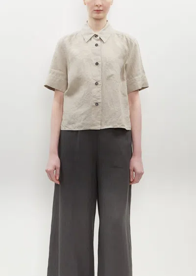 Shop Margaret Howell Cuff Small Linen Shirt In Natural