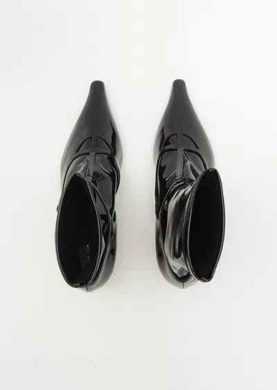 The Row Cyd Patent T-strap Booties In Black