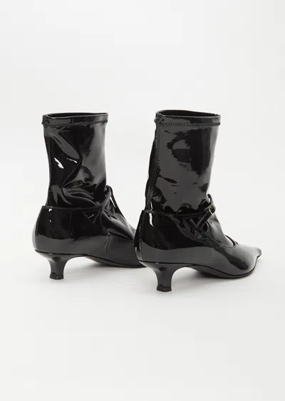 The Row Cyd Patent T-strap Booties In Black