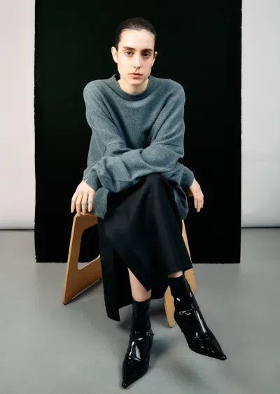 The Row Cyd Patent T-strap Booties In Black