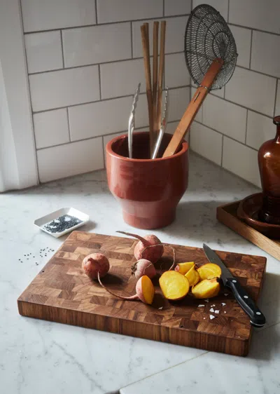 Shop Skagerak Dania Cutting Board In Oiled Teak Endgrain