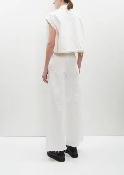 Shop Sacai Denim Pants In Off White