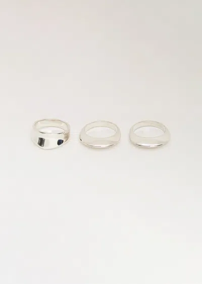 Shop Sophie Buhai Disc And Dimple Ring Set In Sterling Silver