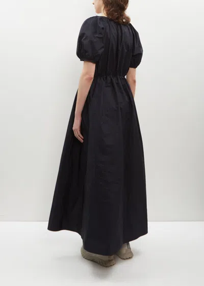 Shop Sofie D'hoore Don Puff Sleeve Taffeta Dress In Midnight