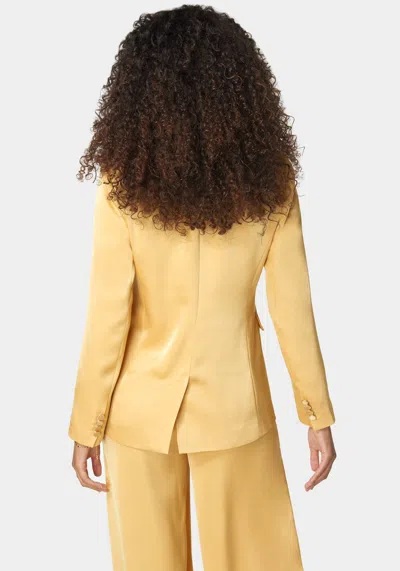 Bebe Single Breast Tailored Satin Jacket In Sunlight