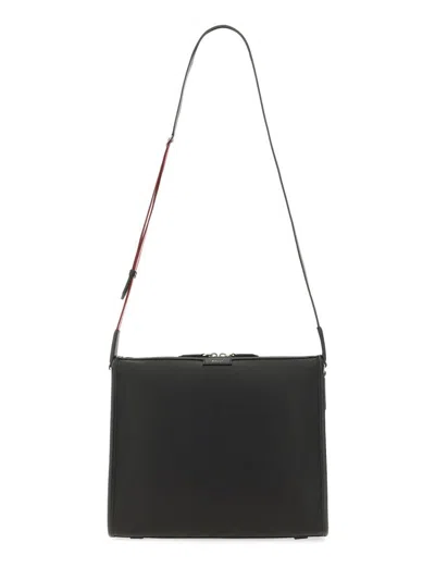 Shop Bally Nylon "code" Shoulder Bag In Black