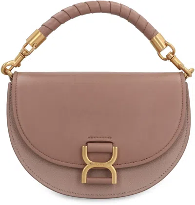 Shop Chloé Marcie Leather Crossbody Bag In Pink