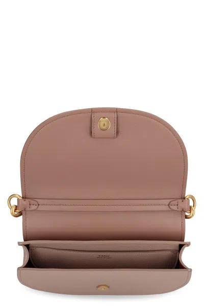 Shop Chloé Marcie Leather Crossbody Bag In Pink