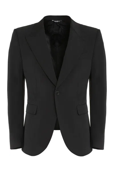 Shop Dolce & Gabbana Sicilia Techno Fabric Jacket In Black