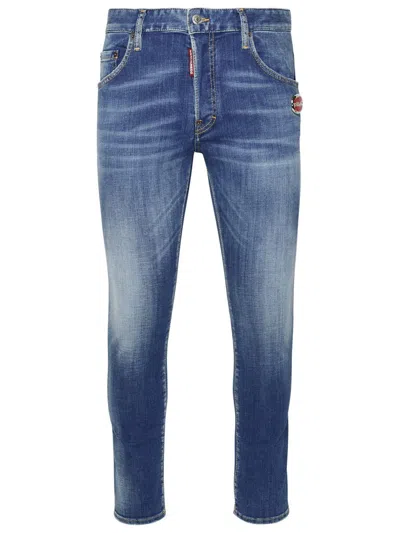 Shop Dsquared2 'skater' Blue Cotton Jeans