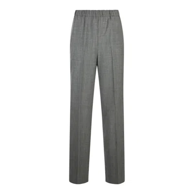 Shop Fabiana Filippi Trousers In Roccia Melange