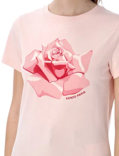 Shop Kenzo Rose Classic T-shirt In Faded Pink
