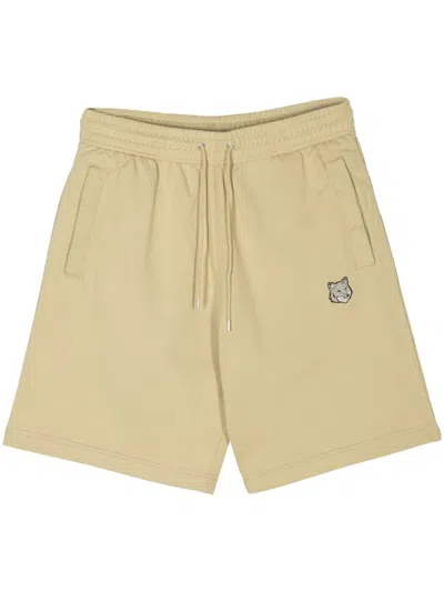 Shop Maison Kitsuné Sports Shorts With Patch In Brown