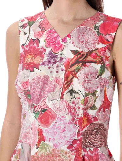 Shop Marni Dress With Collage Print In Pink Clematis