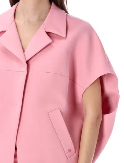 Shop Marni Sleeveless Cady Jacket In Pink Gummy