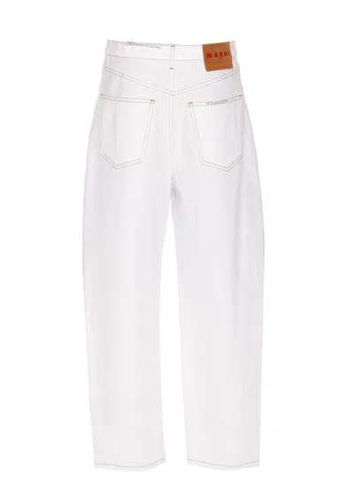 Shop Marni Trousers In White