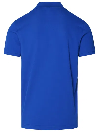 Shop Moncler Polo Shirt In Blue Cotton