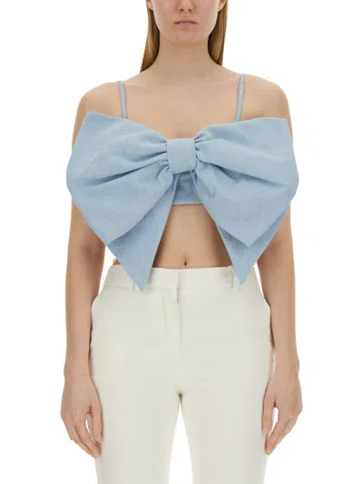 Shop Nina Ricci Top With Bow In Baby Blue