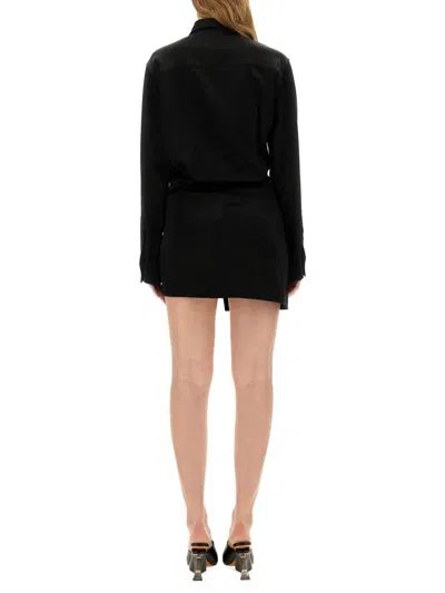 Shop Off-white Asymmetrical Dress In Black